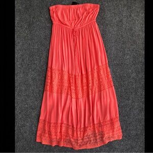 Torrid coral gauze lace tier tube dress size 4